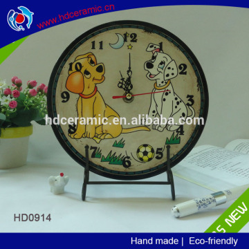 Practical wall clock print the dog on clock face,plate clock