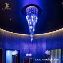 Custom blue snow mountain shape chandelier technology sense hotel science and technology museum chandelier