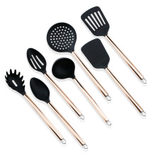 7PCS Rose Gold Plated Silicone Kitchen Utensil Set