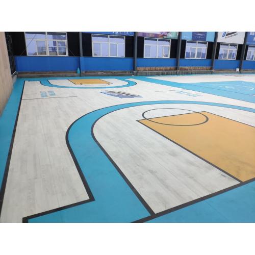 Lantai Pengadilan Basket Indoor PVC Sport Court Lantai