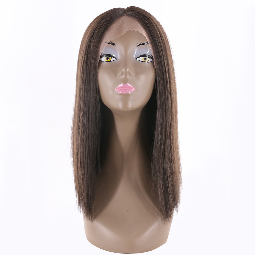 DTL special wig100% synthetic hair machine made women honey silk straight heat resistant soft synthetic wig
