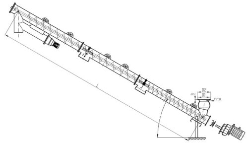 219 mm çift vidalı konveyör