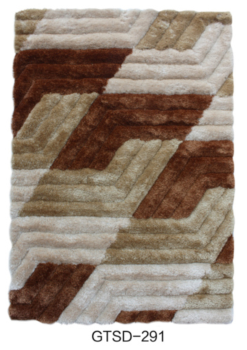 Elastic&Silk Shaggy Carpet with Design