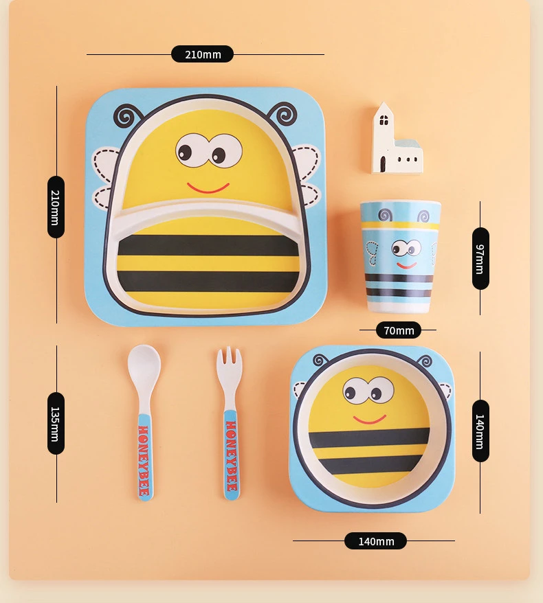 Lovely Bee Pattern Kids Dinner Sets for Party Supplier