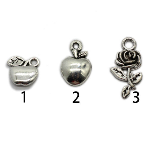 Fournir des breloques de fruits métalliques pour bricolage artisanat accessoires Rose fleur pendentifs porte-clés collier fabrication de bijoux