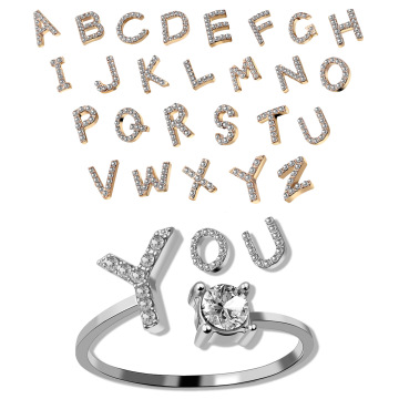 Wholesale Trendy A-Z Initial Rings: Gold, Silver, and Copper Alphabet Jewelry for Women
