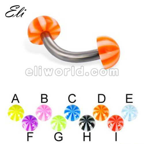 Half Beach ball Curved Barbells Eyebrow Ring Fashion Body Piercing Jewelry