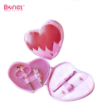 Heart Shape PU Bag Manicure Set