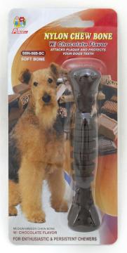Percell 6" Nylon Dog Chew Spiral Bone Chocolate Scent