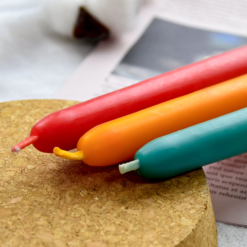 Hand Dipped Colored Organic Beeswax Taper Candles