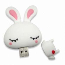 USB Flash Memory in Rabbit Design, with 1 to 32GB Capacities, Free Logo and Sample