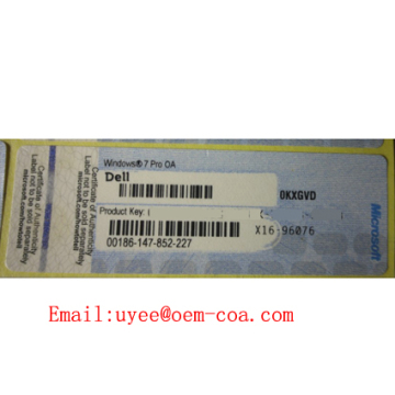 MS Windows 7 Professional DELL COA Label OEM Key