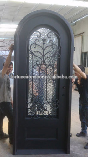 Wrought iron glass door/ Iron decorative door/ China Manufacturer