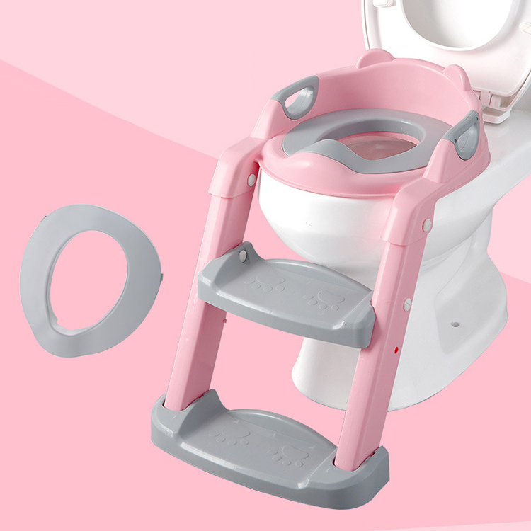 Sturdy Potty Training Seat,Toddlers Seat Toilet Chair, Safety Non-Slip Kids Plastic Toilet Training Seat with Step Stool Ladder