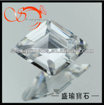 rhombus shaped white cubic zirconia stone