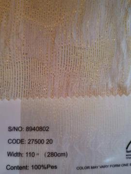 Pink Metalic Sheer Shining Golden Jacquard Sheer Curtain