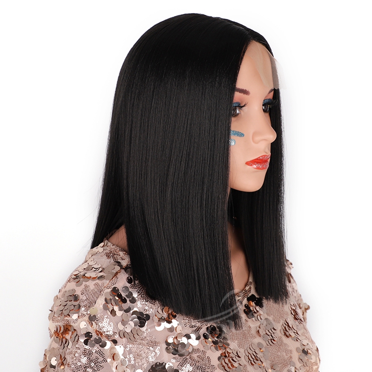 Cheap Price Popular Vendor Wholesale Synthetic Fiber Wigs For Women U Part Lace Middle Part Long Silky Straight Wave Black Hair