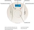 큰 시험 단추 LCD 디지털 방식으로 탄소 연기와 일산화탄소 발견자 9v 탄소 경보