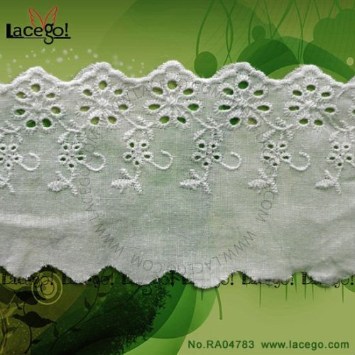 Flower cotton embroidery lace trim tulle lace