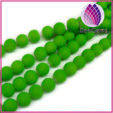 Fsahion Bead rubber-coated glass matte 8mm round.