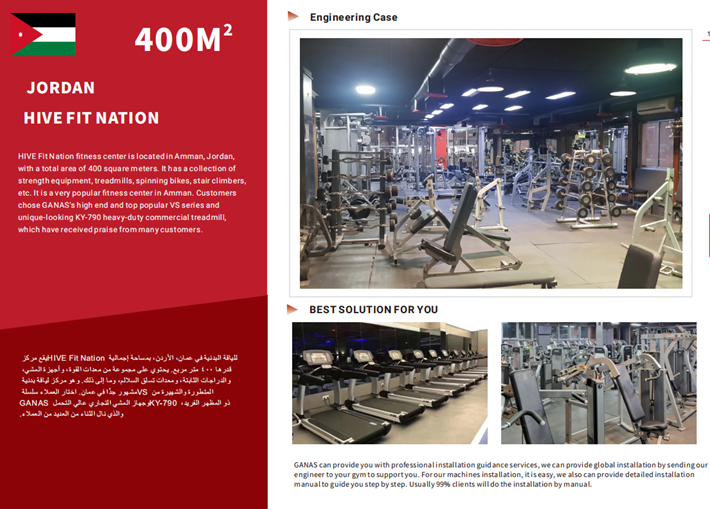 400sqm commercial gym in Jordan