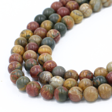 bead manufacturer 2018 high quality 8mm natural picasso jasper gemstone rosary loose bead