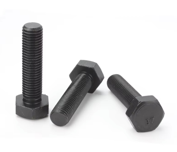 5/8"-11 x 3" ASTM A193 Grade B7 Sima Finish Nehéz hatlapfejű csavar fekete felület