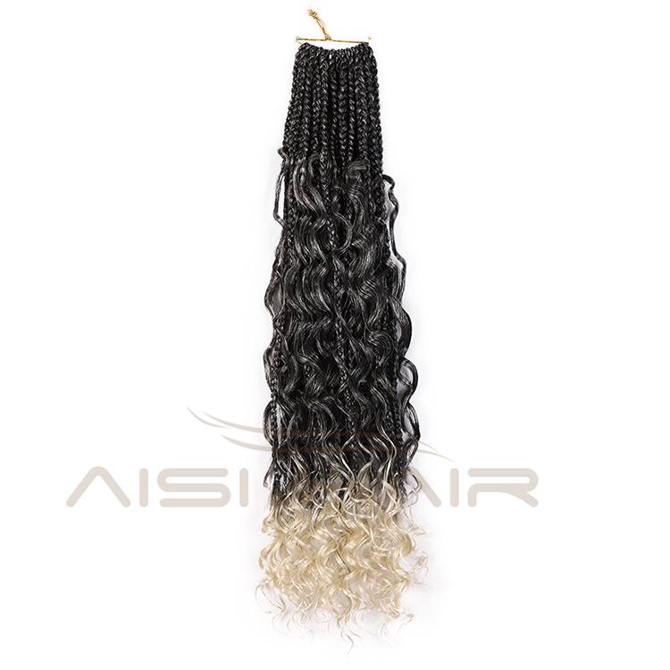 Aisi Hair Afro Curly Ombre Blonde Black Root Synthetic Marly Braiding Hair Extensions Crochet Hairpiece Braids For Black Women