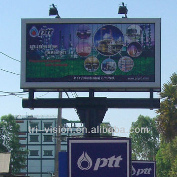 small size triangle prisma advertising outdoor billboard with pole