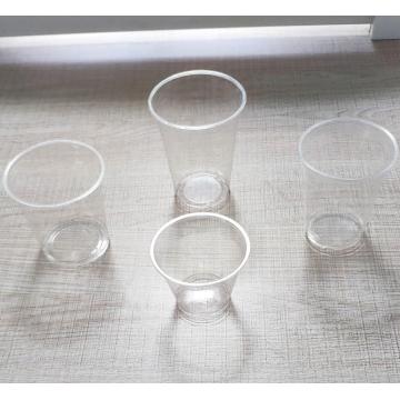 Transparent PET cups thermoforming with flat lids