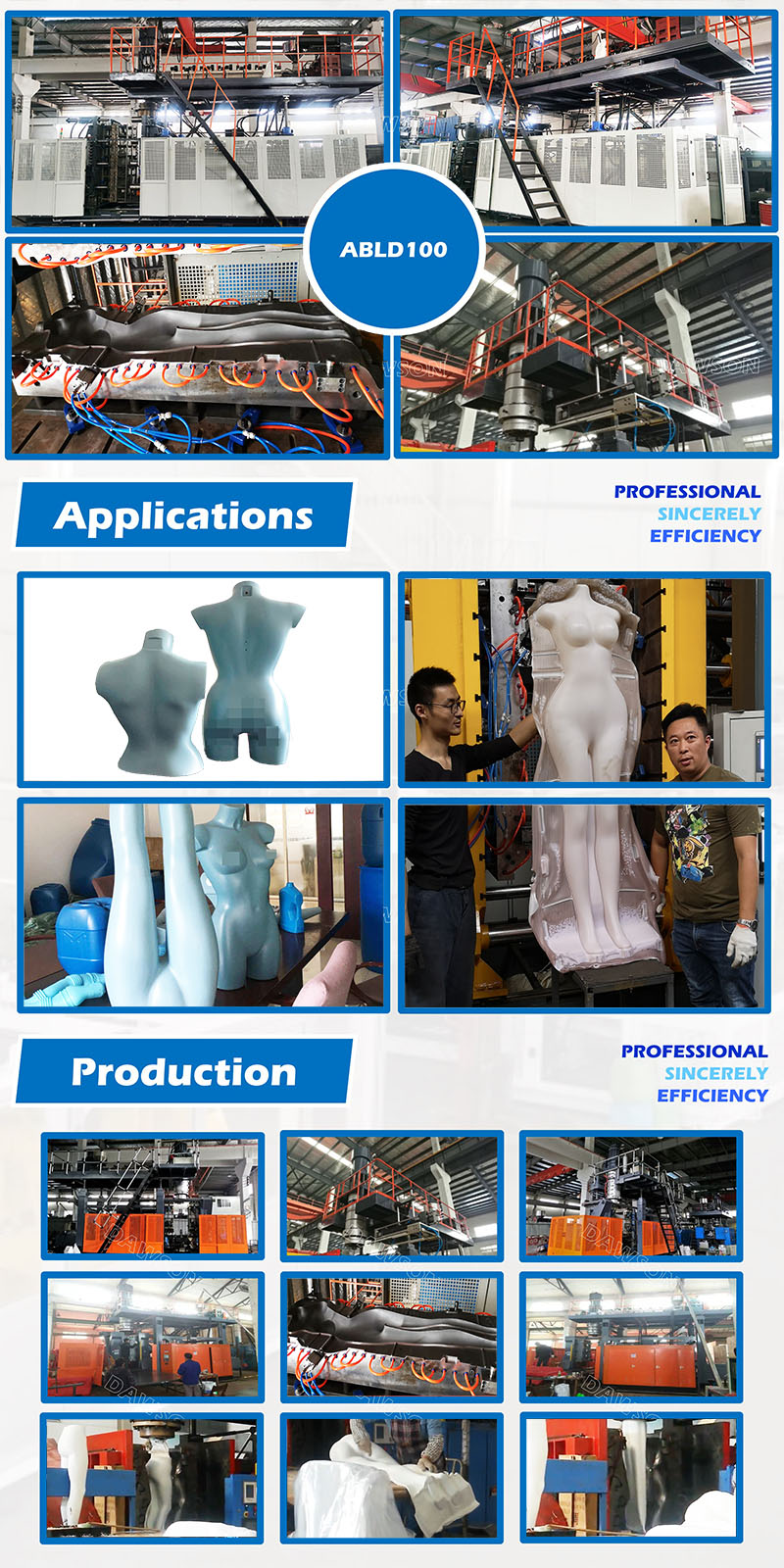 Plastic Hollow Male Female Bust Mannequin Full-length Model Making Machinery Blow Molding Machine