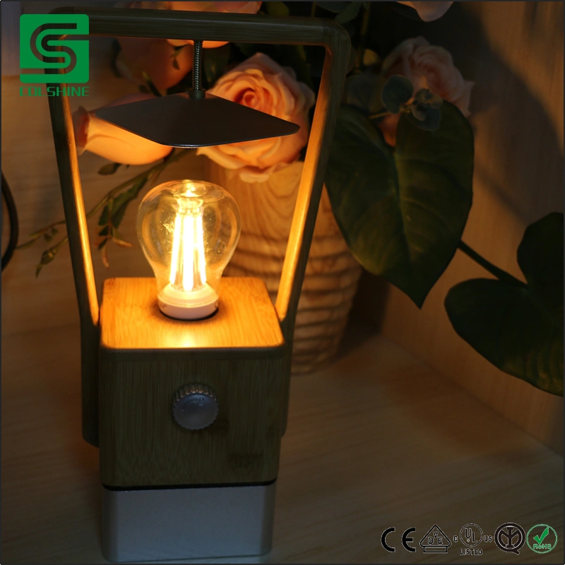 Outdoor Camping Light Bamboo Portable Lamp Dimmable