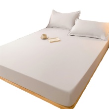 3PCS Soft Peach Skin Microfiber Bedsheets Fitted Set with Mattress Protector
