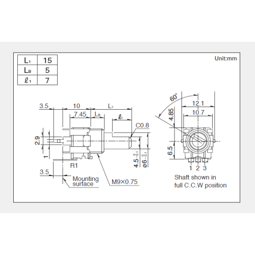 Serie Rk09l Drehpotentiometer