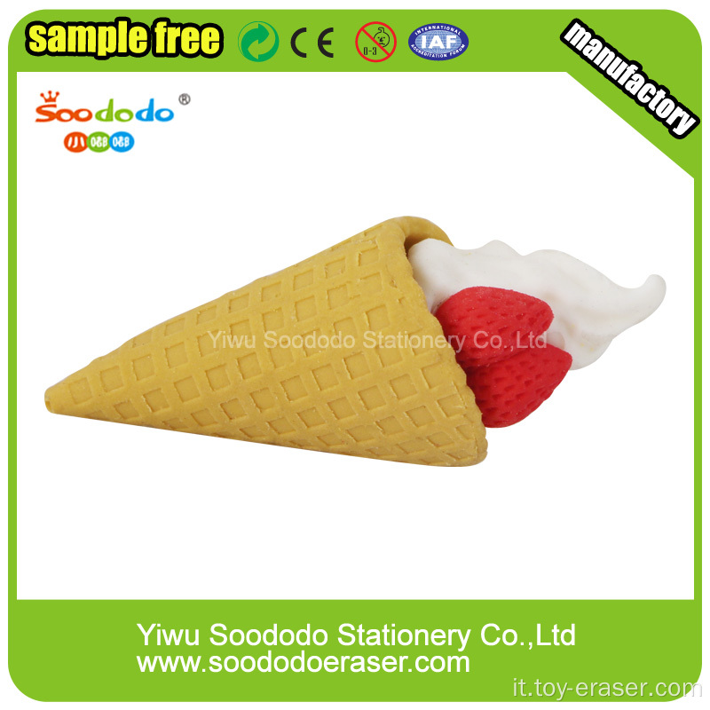 Ice-Cream Cone Eraser forma, Eraser di promozione del giocattolo cancelleria