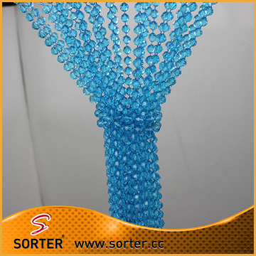 aqua acrylic bead sheer curtain