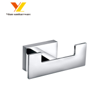 Chrome Wall Hanging Clothes Hook - Double Towel Hook for Hotel Bathroom