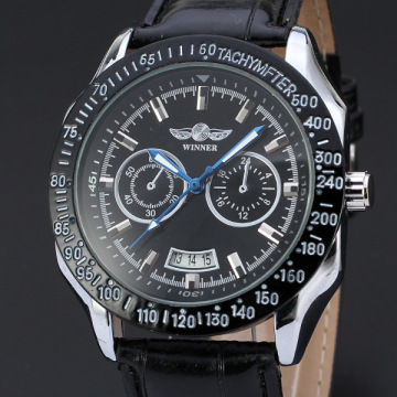sport men watch with date design winner multi function mechanical watch