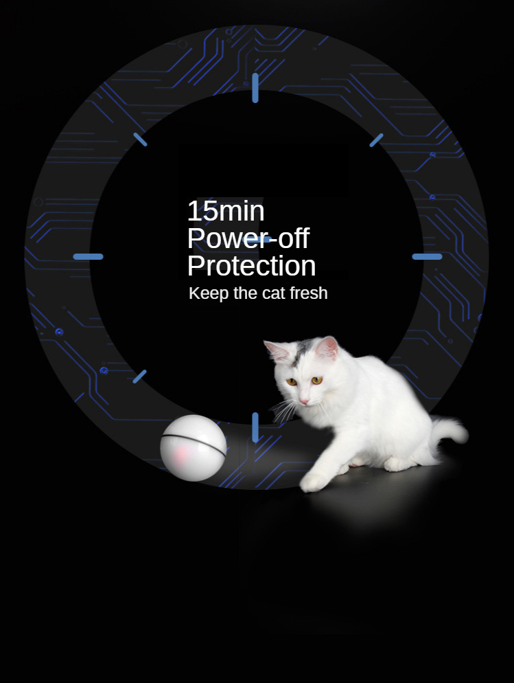 Amazon Popular Promotion USB Charging 360 Degree Auto-rotating Cat Toy Ball Interactive Smart Pet Supplies