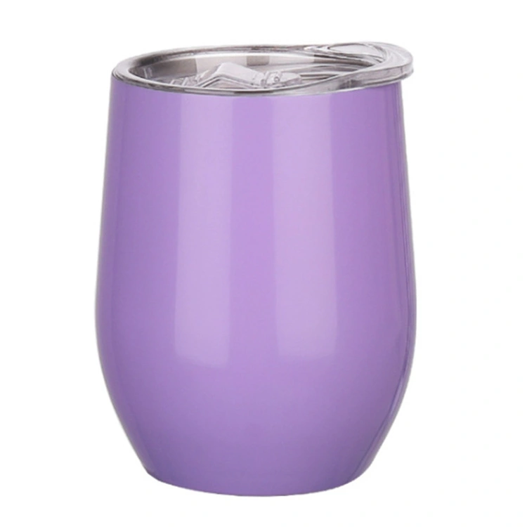 Wholesale 12oz Stemless Double Wall Stainless Steel Thermos Milk Wine Reusable Coffee Cup