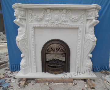 Hand-made French Fireplace Craft Carving