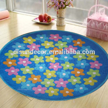 Non-taxic soft polyester round kids rug