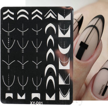 2024 French Line Stripe Nail Art Stamping Plates