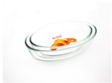 Oval glass baking dish