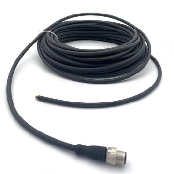 M12 Male Straight Connection Cable 12pin svart kabel