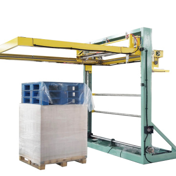 In-Line Automatic Pallet Stretch Wrapping Machine with Top Sheet Dispenser and Conveyor