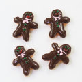 20*24mm Kawaii Gingerbread man shaped Mini Resin Charms Beads Slime Handmade Craft Decor Cabochon Christmas Party Tree Spacer