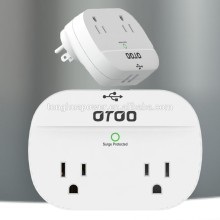 2-Outlet Wall Mount Surge Protector surge adaptor USA standard usb charging adaptor with surge protection