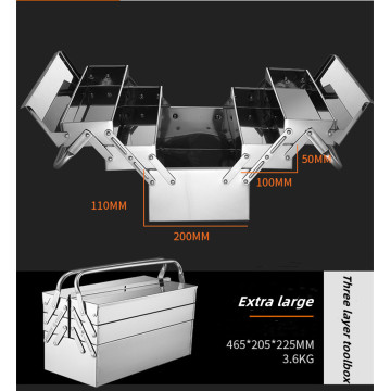 Stainless steel vehicle mounted industrial folding toolbox