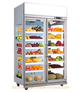 Commercial Fridge 2 Doors Fruit Fridge Flower Refrigerator Display Cabinet Flower Fruit Showcase
